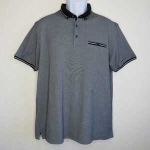 Denim & Flower* Men's‎ Short Sleeve 3 Button Down Straight Hem Pocket Shirt~ XL